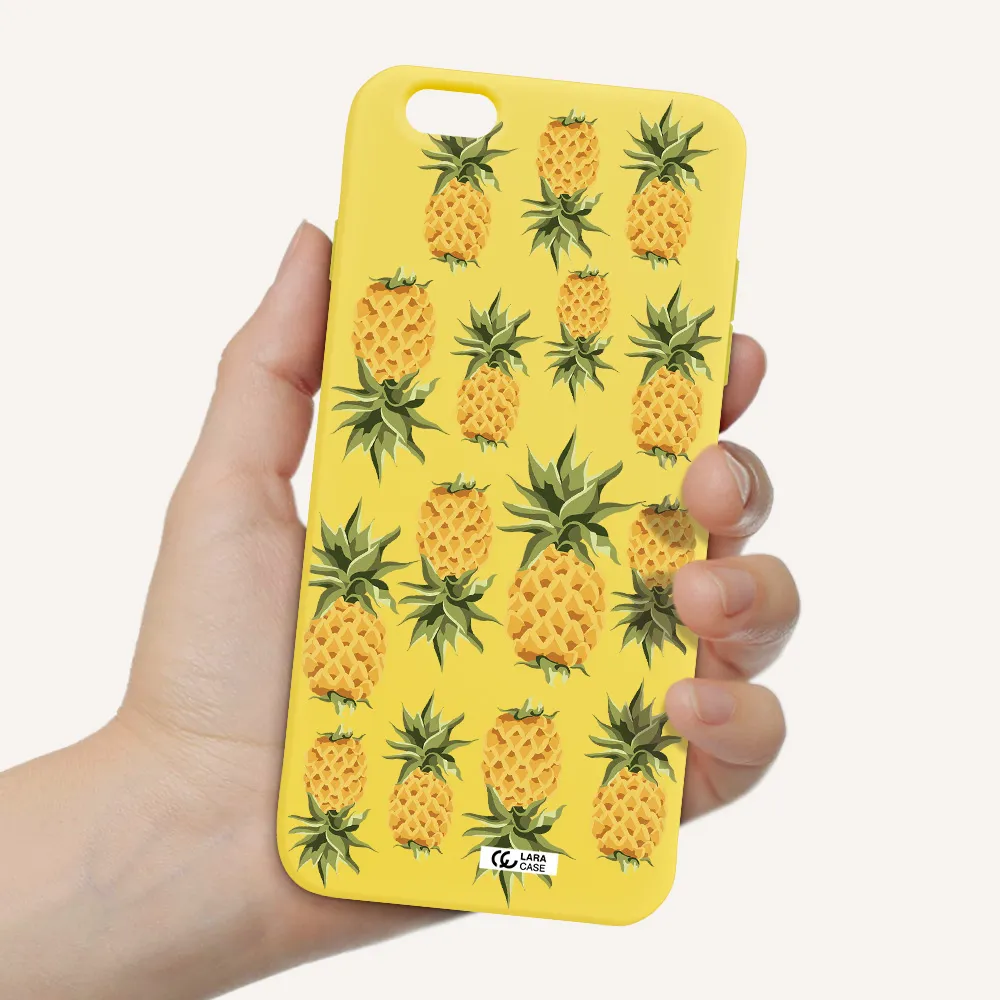 Pineapples Apple iPhone 6 s plus Silicone canary yellow Case