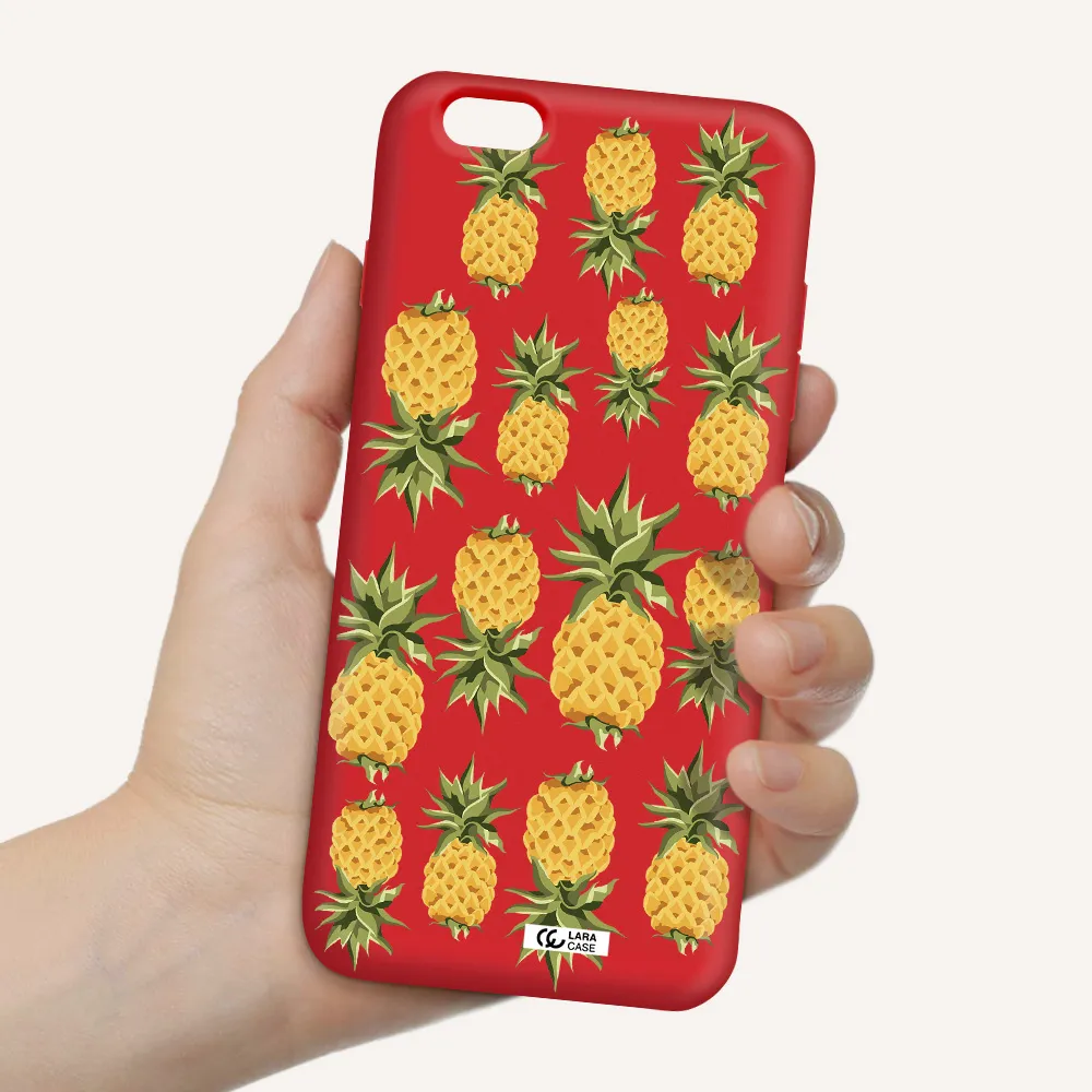 Pineapples Apple iPhone 6 s plus Silicone Imperial Red Case