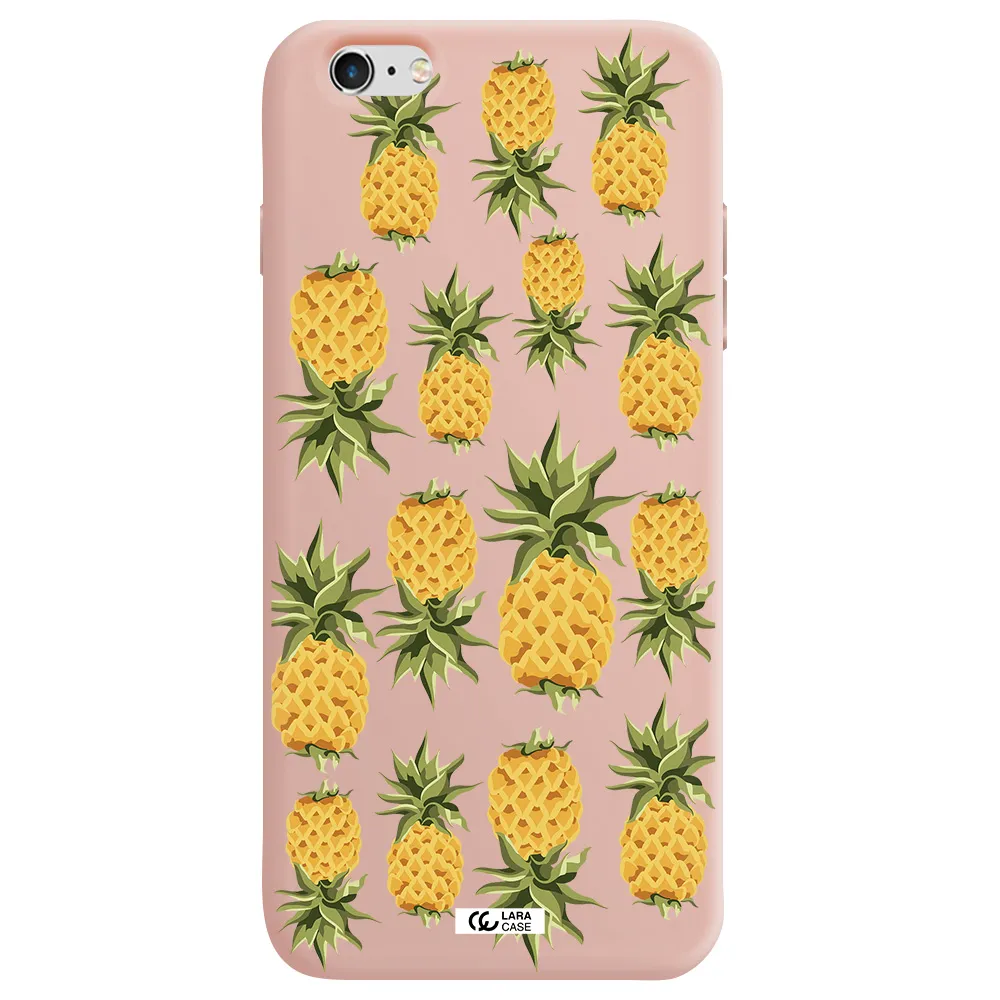 Pineapples Apple iPhone 6 s plus Silicone pastel pink Case