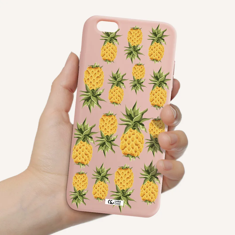 Pineapples Apple iPhone 6 s plus Silicone pastel pink Case