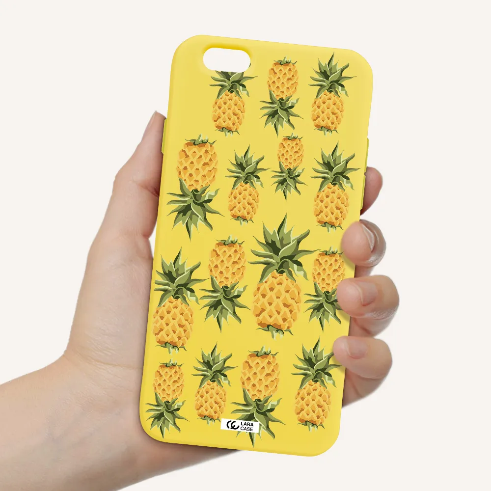 Pineapples Apple iPhone 6 Silicone canary yellow Case