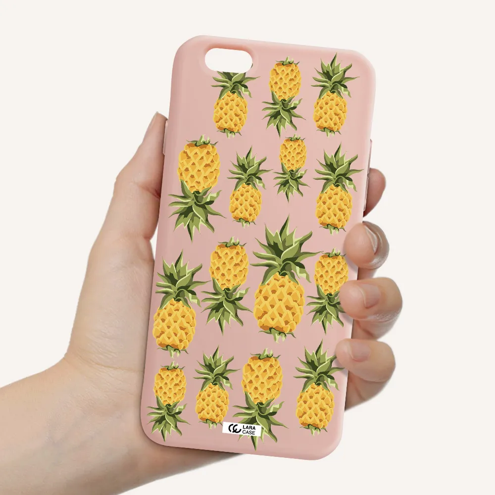Pineapples Apple iPhone 6 Silicone pastel pink Case