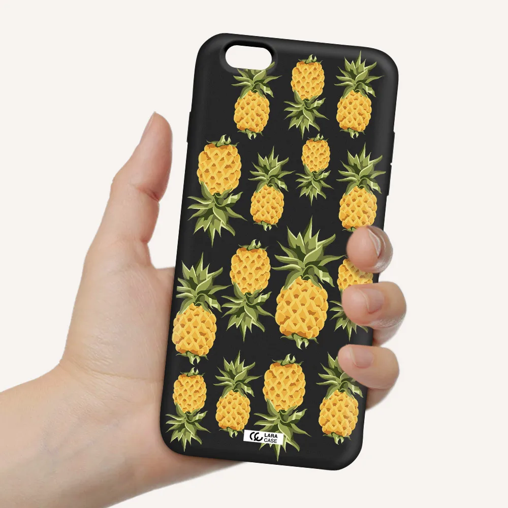 Pineapples Apple iPhone 6S Silicone black Case