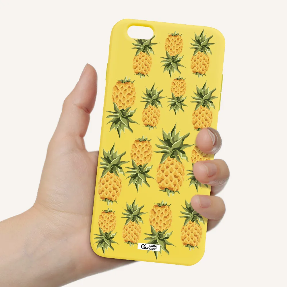 Pineapples Apple iPhone 6S Silicone canary yellow Case