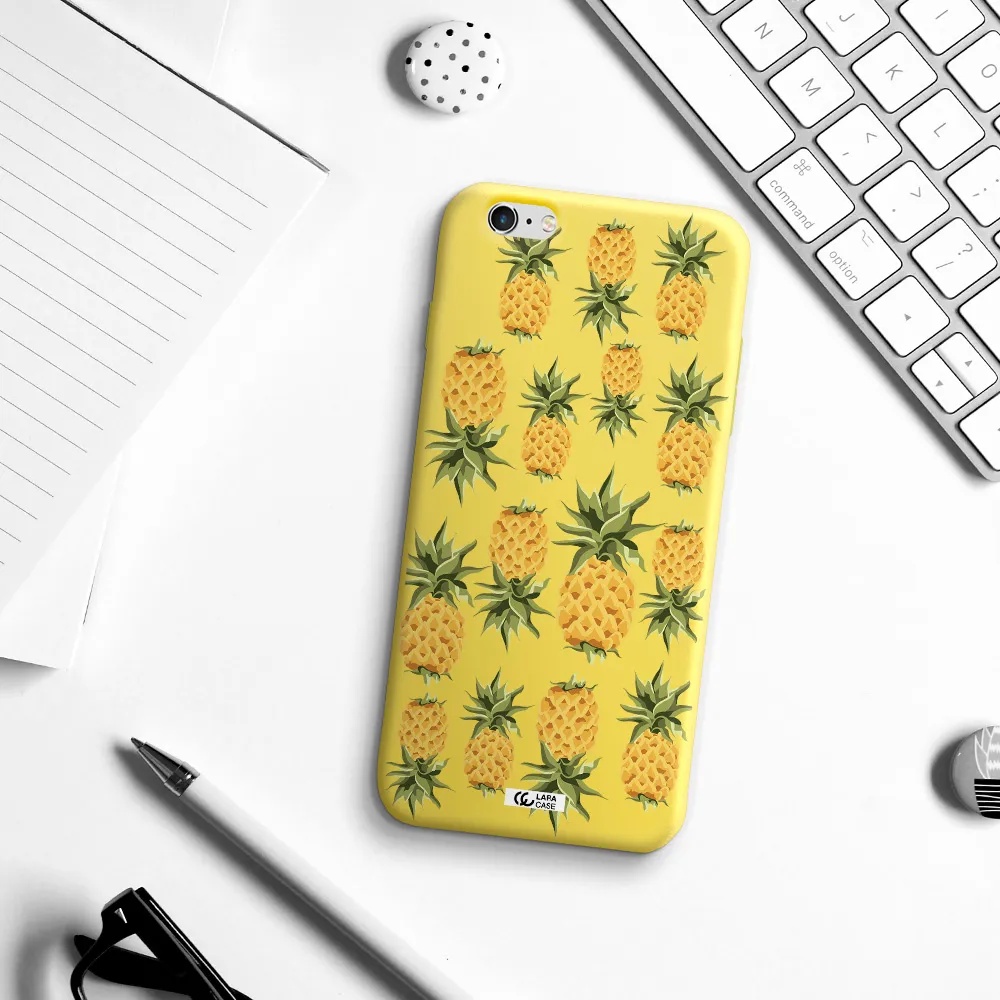 Pineapples Apple iPhone 6S Silicone canary yellow Case