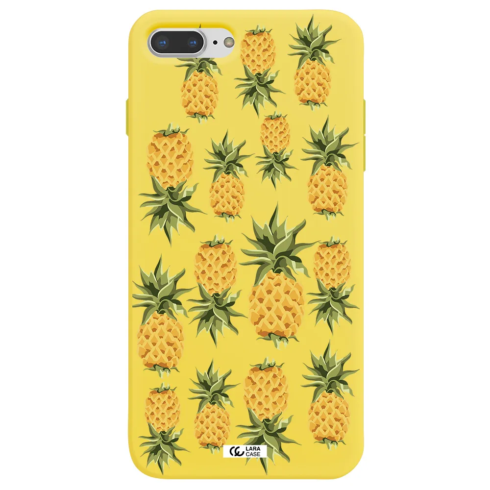 Pineapples Apple iPhone 7 plus Silicone canary yellow Case