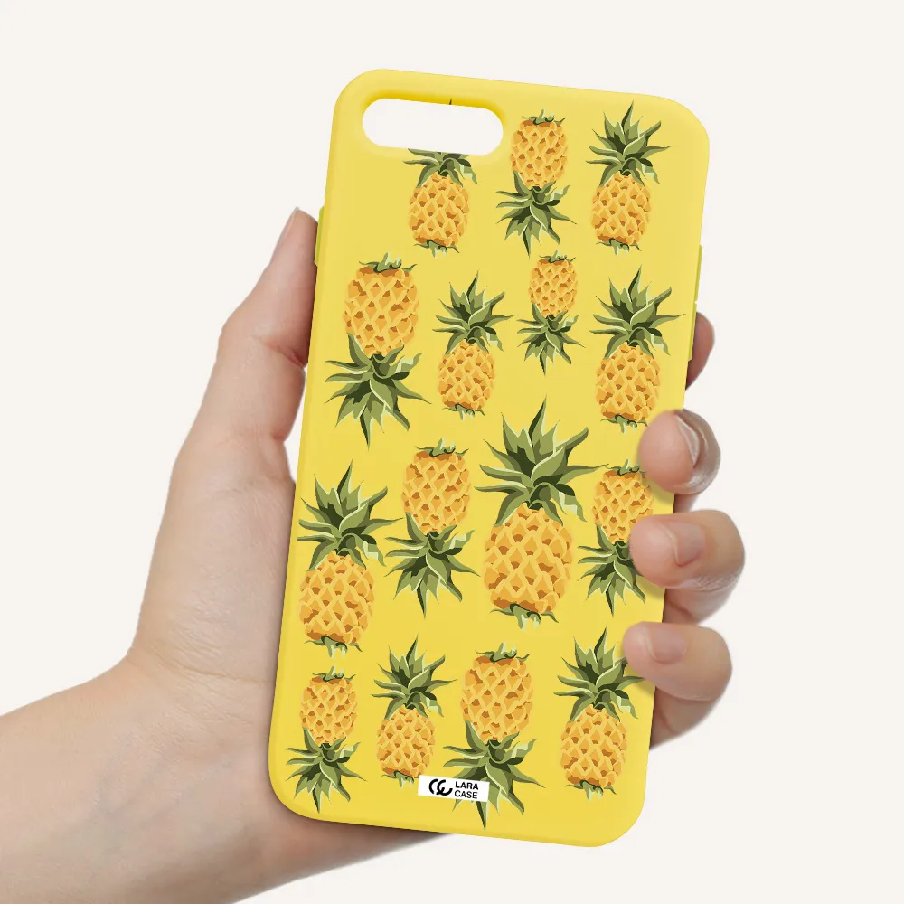 Pineapples Apple iPhone 7 plus Silicone canary yellow Case