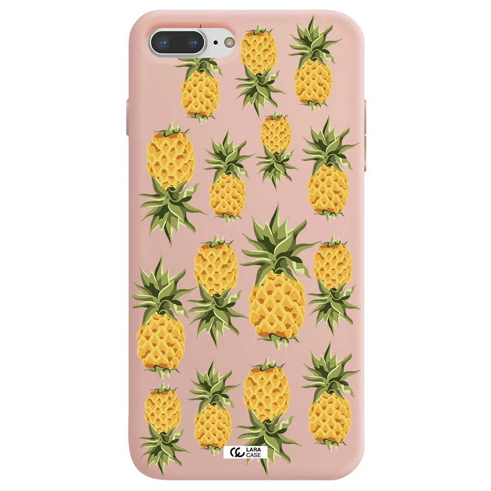 Pineapples Apple iPhone 7 plus Silicone pastel pink Case