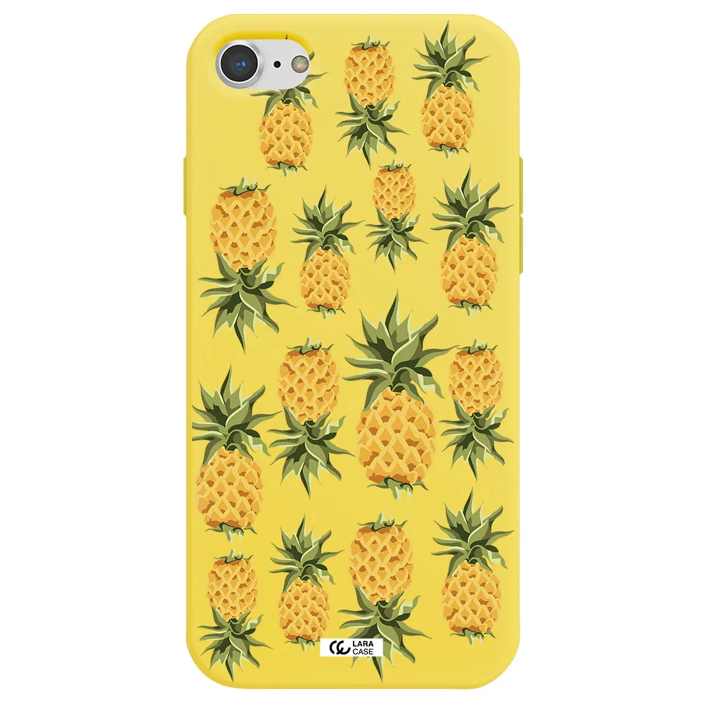Pineapples Apple iPhone 7 Silicone canary yellow Case