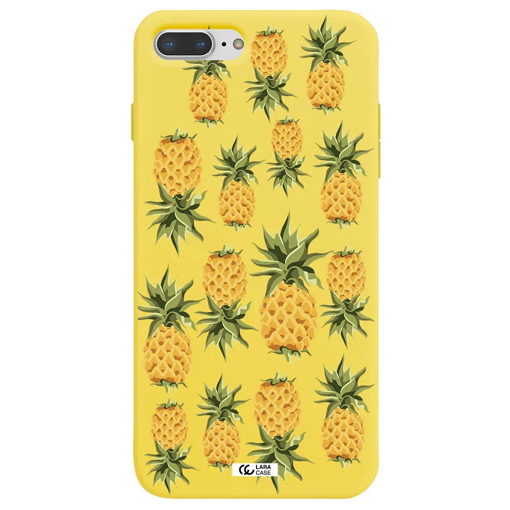 Pineapples Apple iPhone 8 plus Silicone canary yellow Case