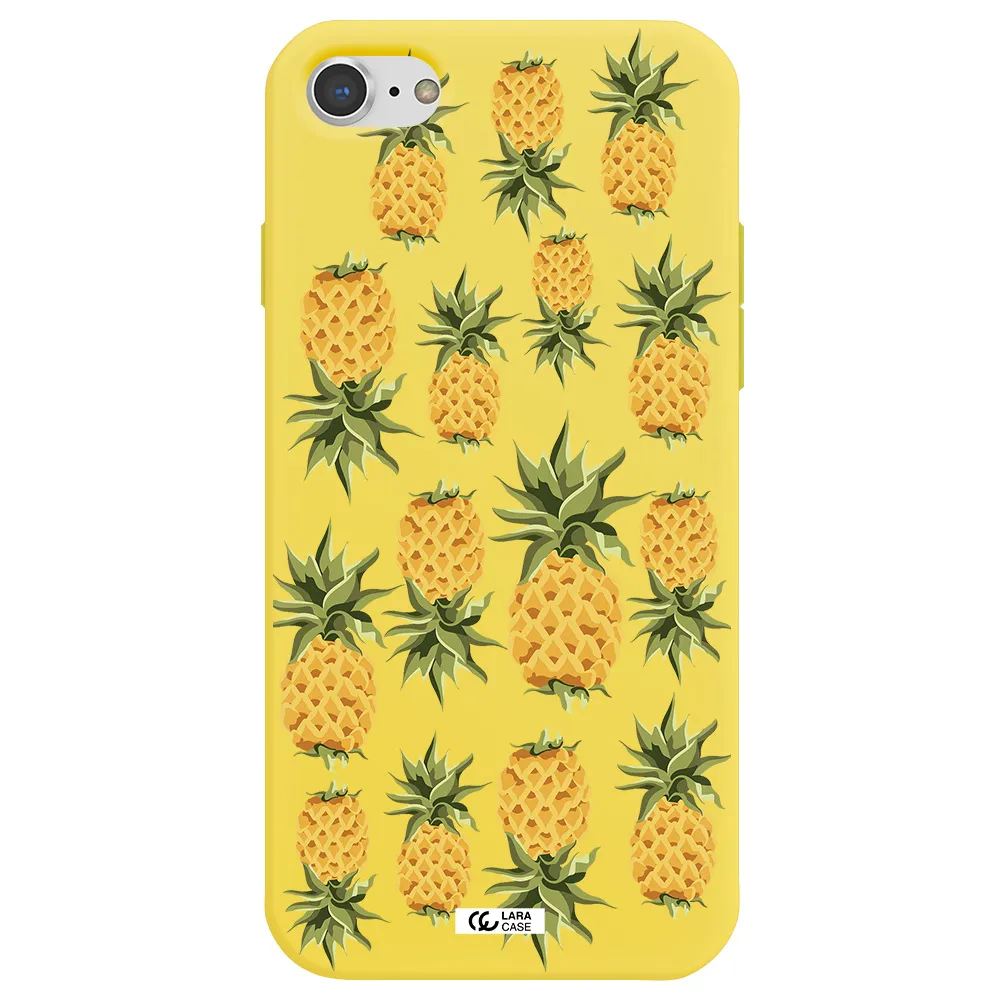 Pineapples Apple iPhone 8 Silicone canary yellow Case