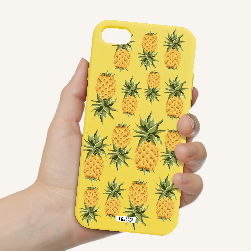 Pineapples Apple iPhone 8 Silicone canary yellow Case