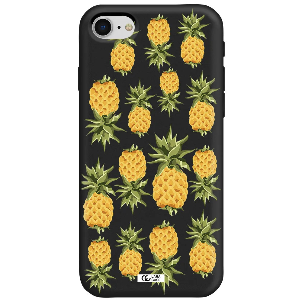 Pineapples Apple iPhone se 2020 Silicone black Case