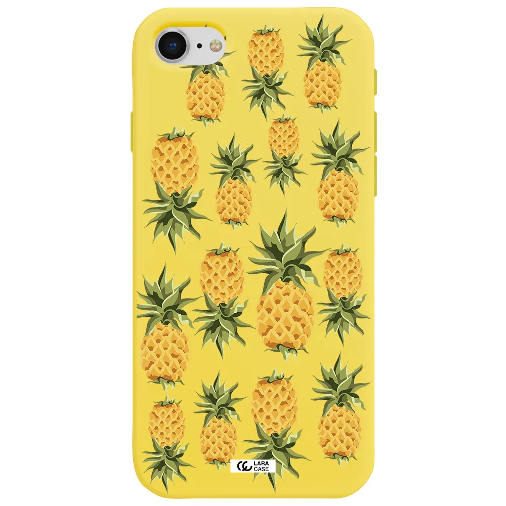 Pineapples Apple iPhone se 2020 Silicone canary yellow Case