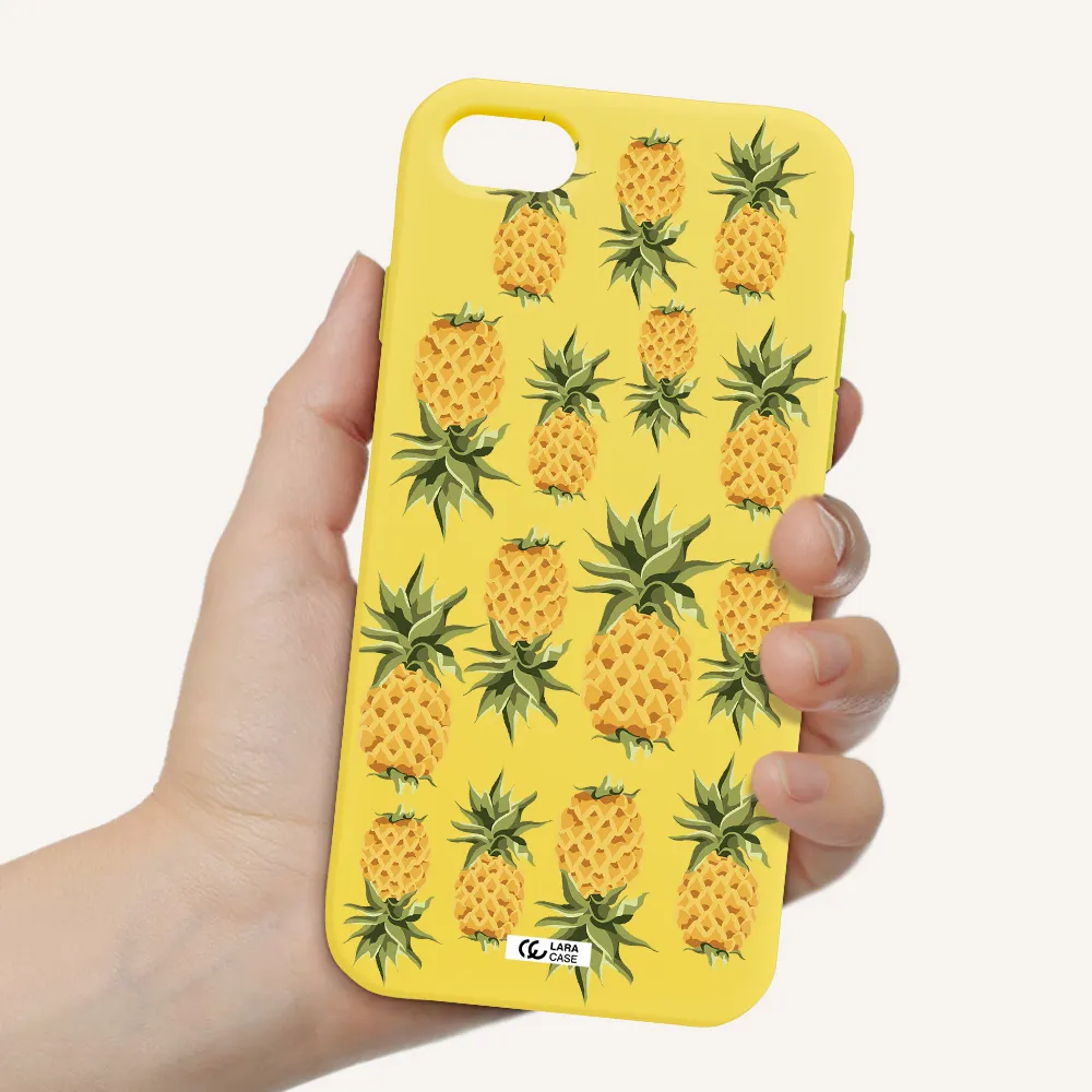 Pineapples Apple iPhone se 2020 Silicone canary yellow Case