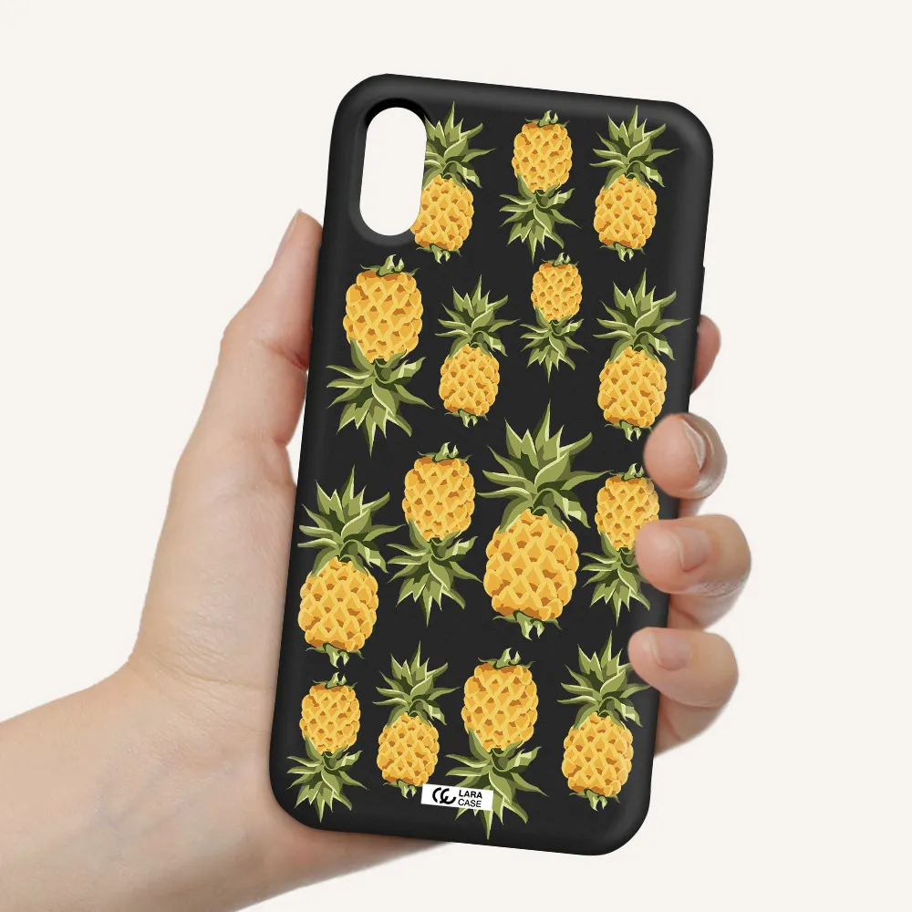 Pineapples Apple iPhone X Silicone black Case