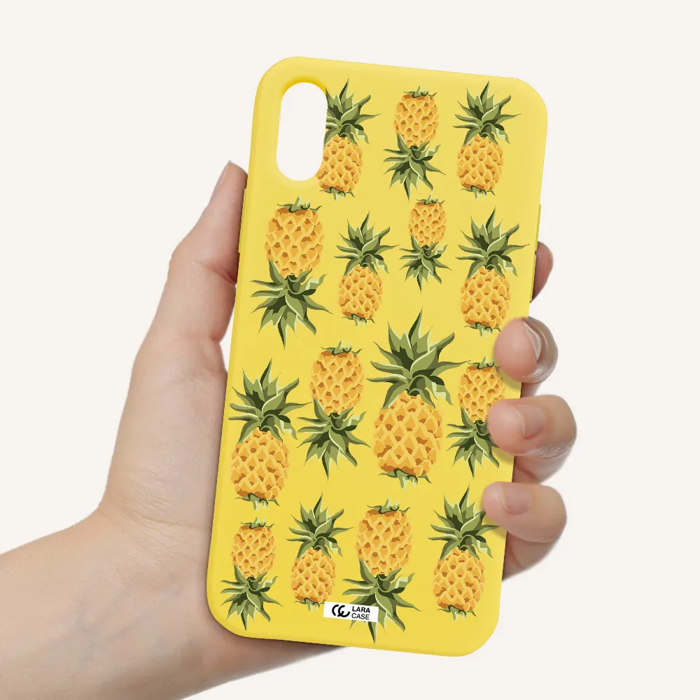 Pineapples Apple iPhone X Silicone canary yellow Case