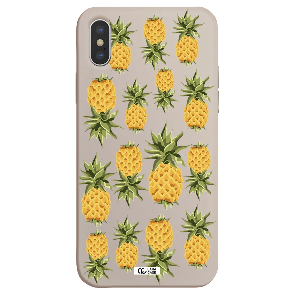 Pineapples Apple iPhone X Silicone Stone Case