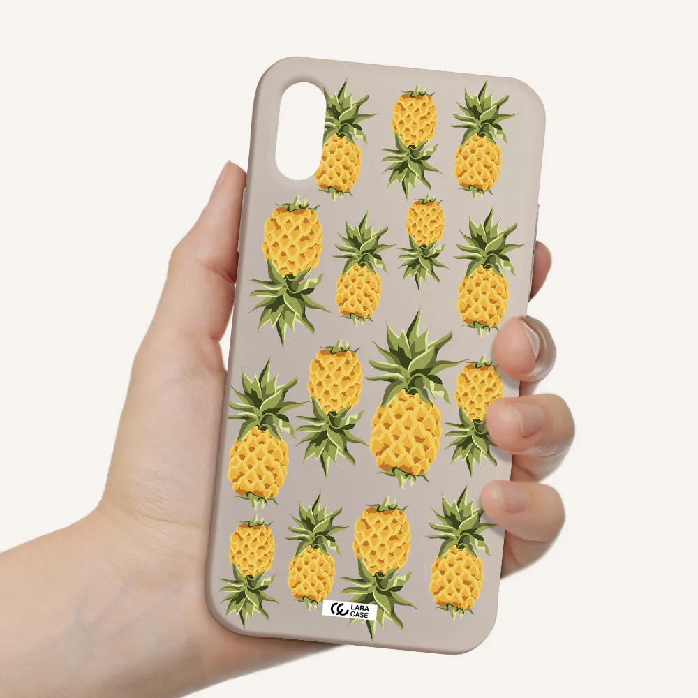 Pineapples Apple iPhone XS Silicone Stone Case
