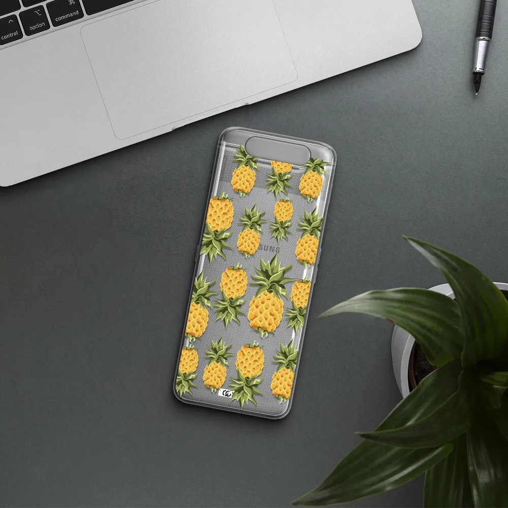Pineapples Samsung A80 Clear TPU Case