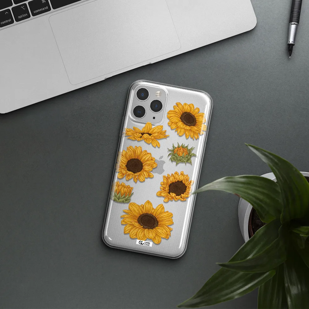 Sunflower Apple iPhone 11 pro Clear TPU Case
