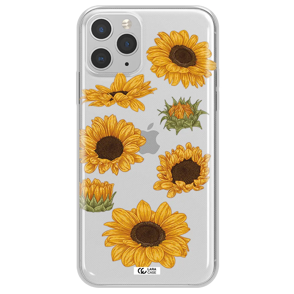 Sunflower Apple iPhone 11 pro max Clear TPU Case