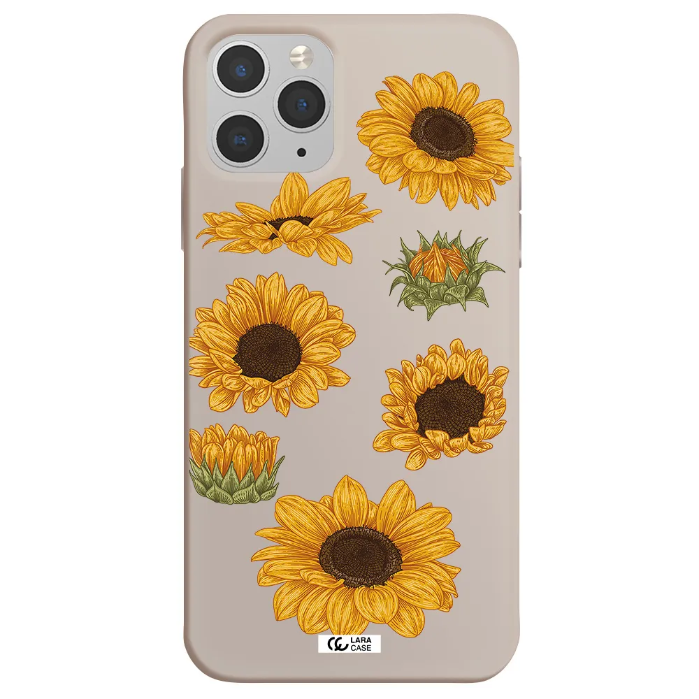 Sunflower Apple iPhone 11 pro Silicone Stone Case