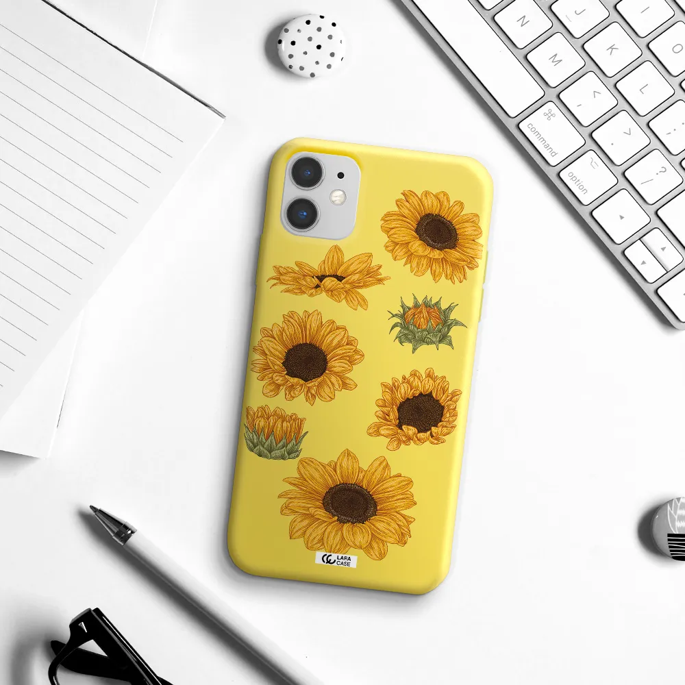 Sunflower Apple iPhone 11 Silicone canary yellow Case
