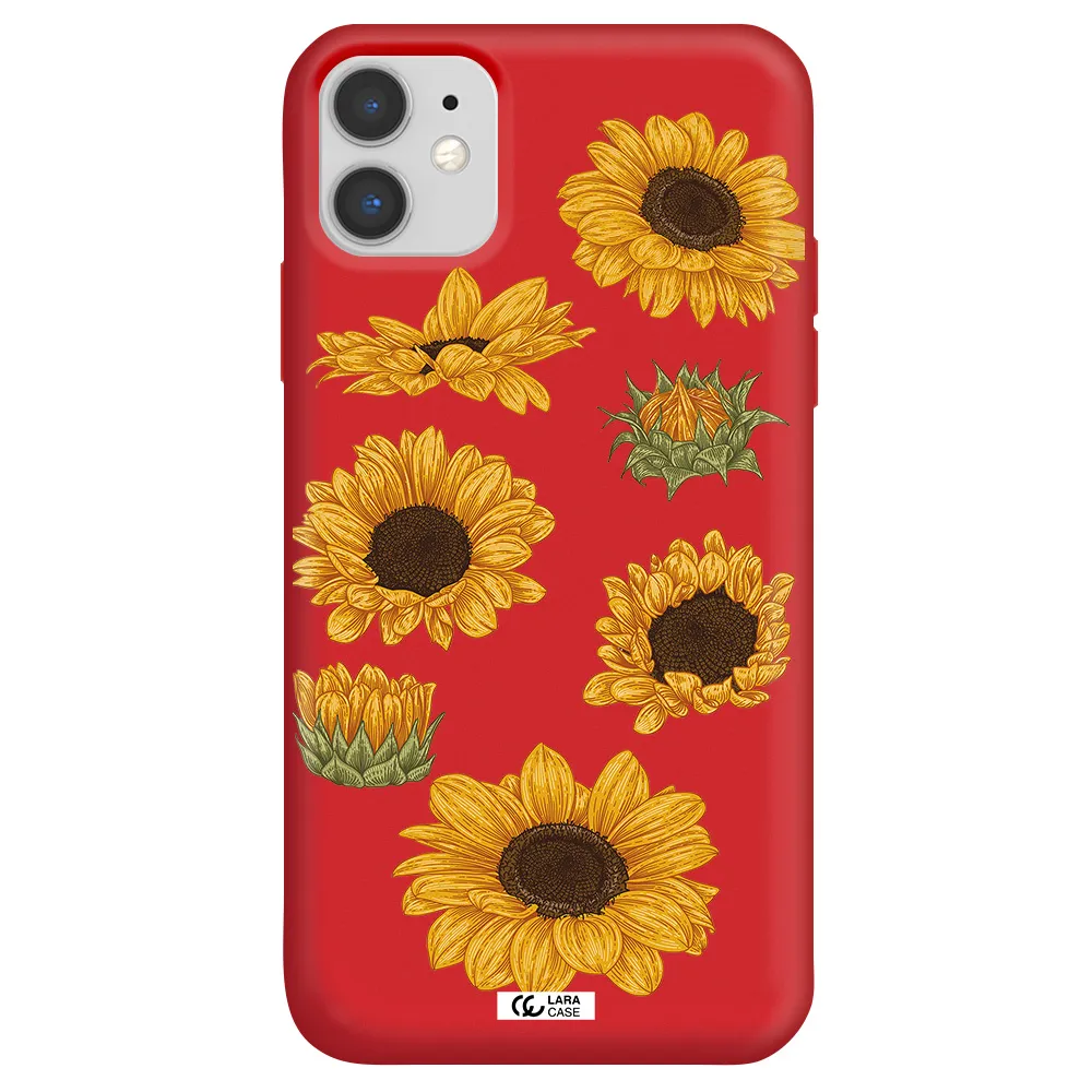 Sunflower Apple iPhone 11 Silicone Imperial Red Case