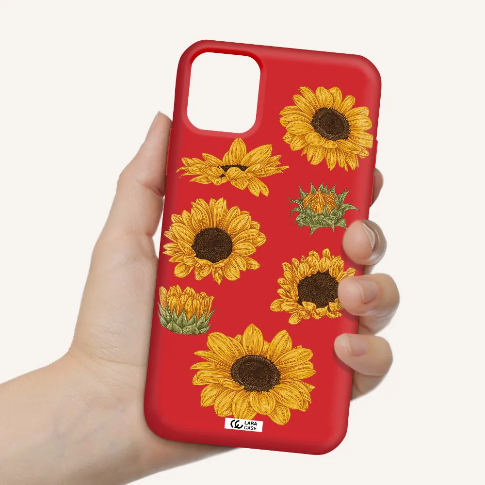 Sunflower Apple iPhone 11 Silicone Imperial Red Case