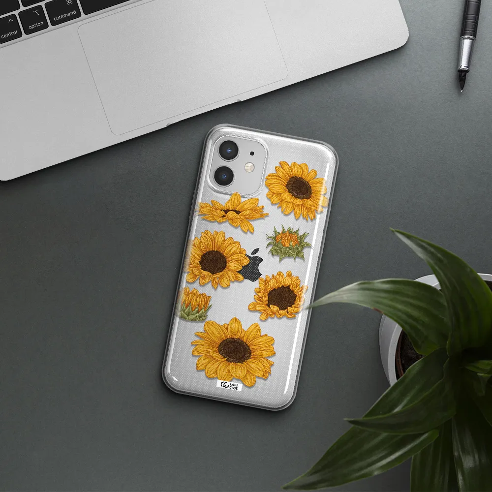 Sunflower Apple iPhone 12 Clear TPU Case