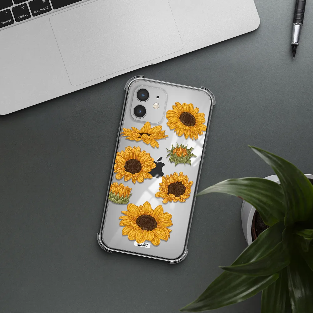 Sunflower Apple iPhone 12 mini Clear PC Case