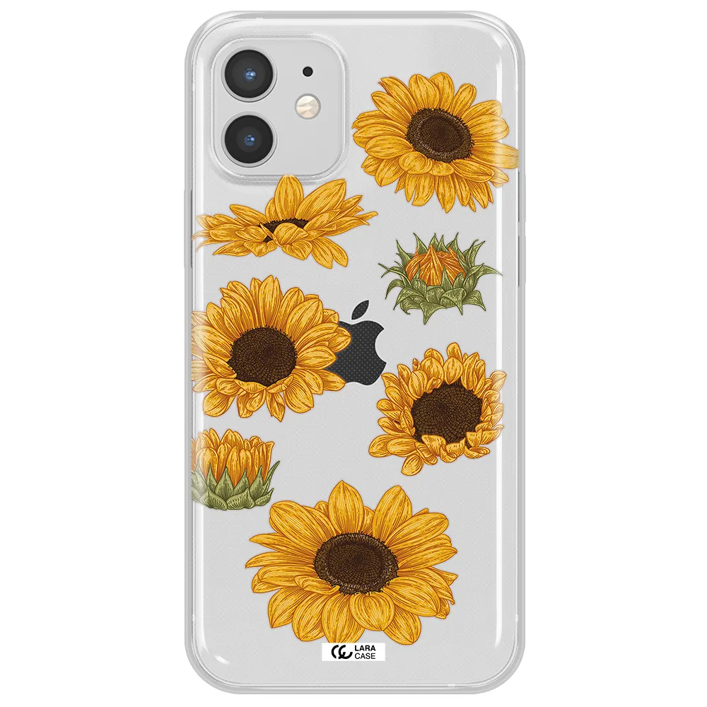 Sunflower Apple iPhone 12 mini Clear TPU Case