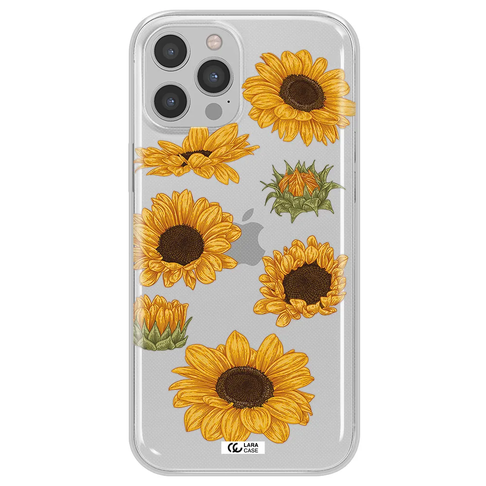 Sunflower Apple iPhone 12 pro Clear TPU Case