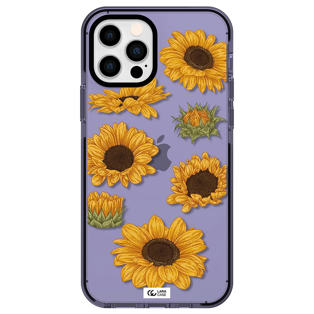 Sunflower Apple iPhone 12 pro impact Lilac Case