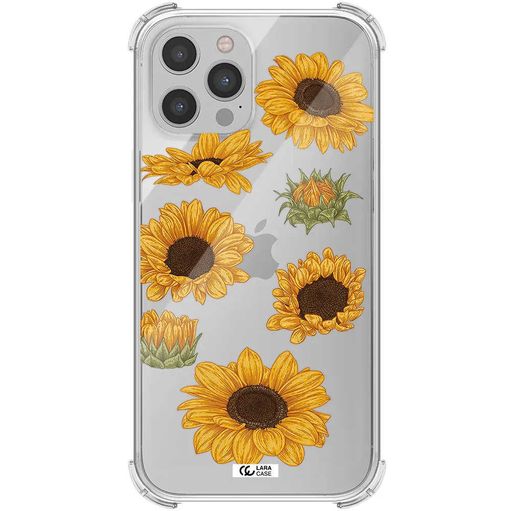 Sunflower Apple iPhone 12 pro max Clear PC Case