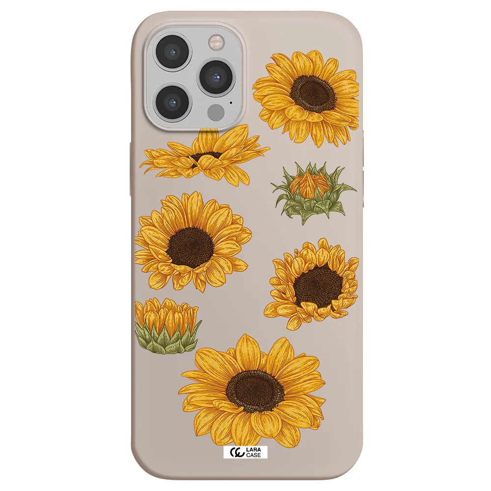 Sunflower Apple iPhone 12 pro max Silicone Stone Case