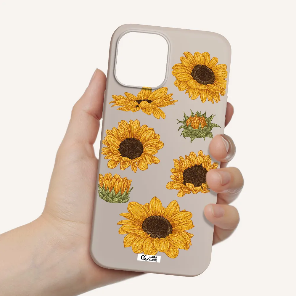 Sunflower Apple iPhone 12 pro max Silicone Stone Case