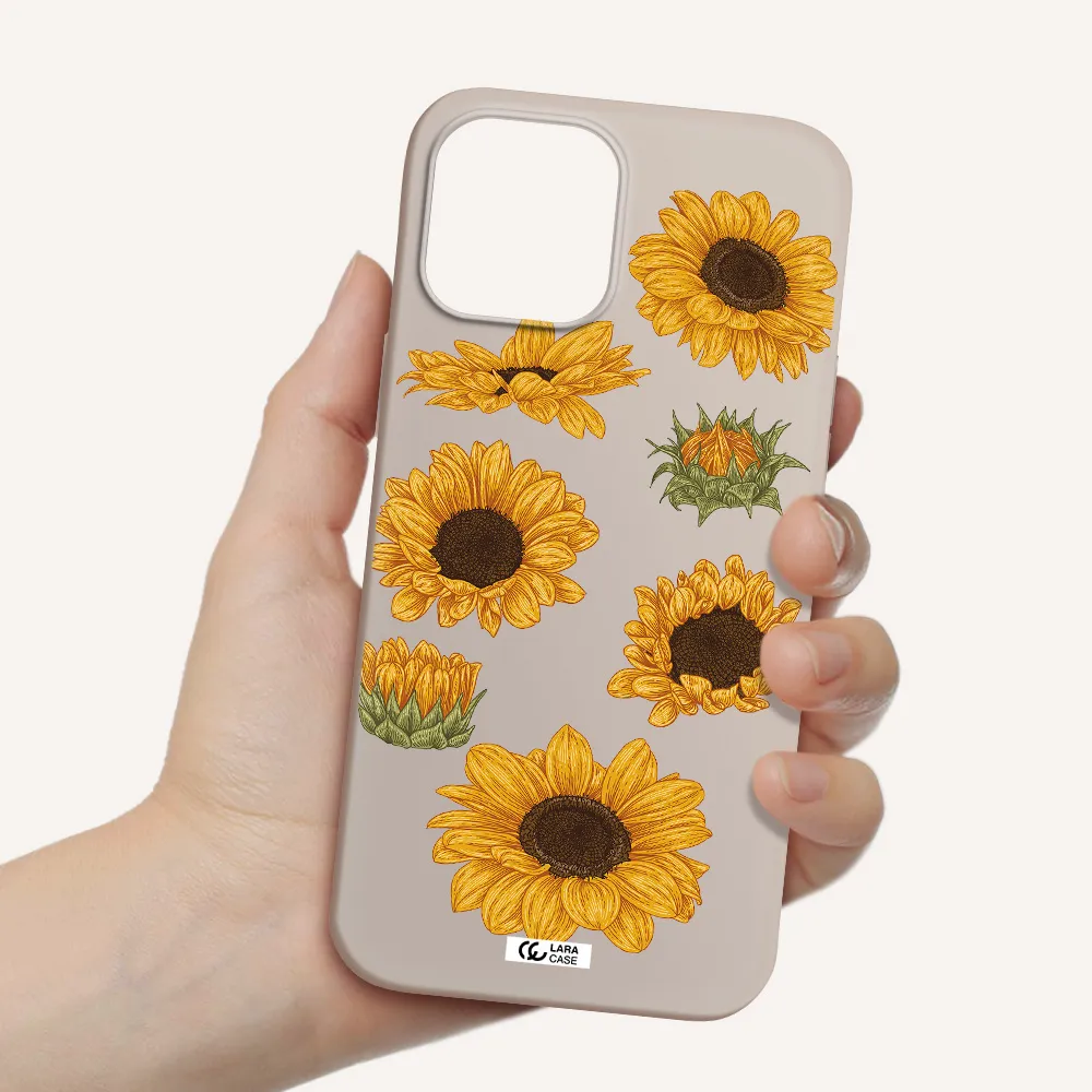 Sunflower Apple iPhone 12 pro Silicone Stone Case