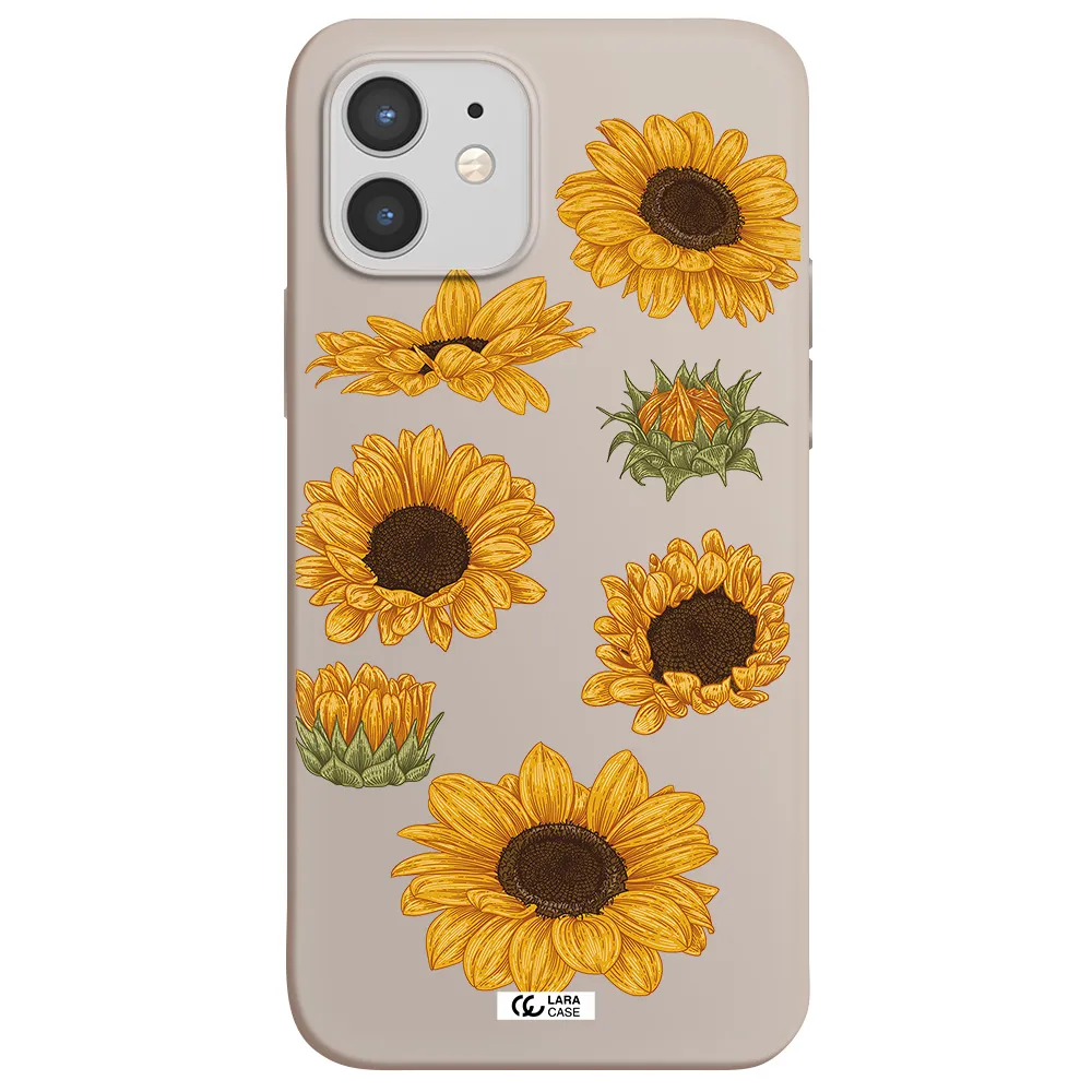 Sunflower Apple iPhone 12 Silicone Stone Case