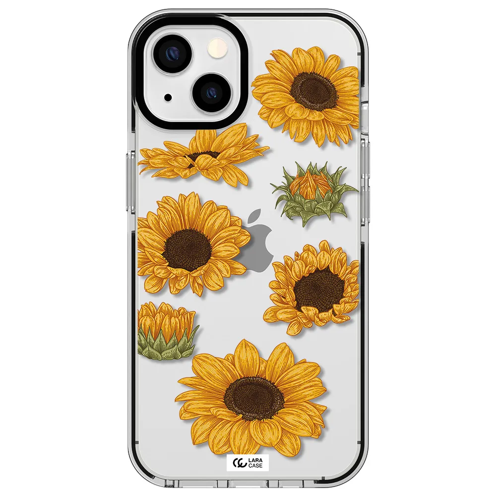 Sunflower Apple iPhone 13 impact black border Case