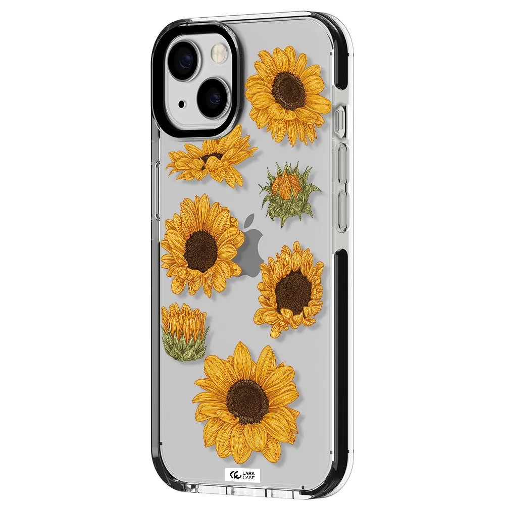 Sunflower Apple iPhone 13 impact black border Case