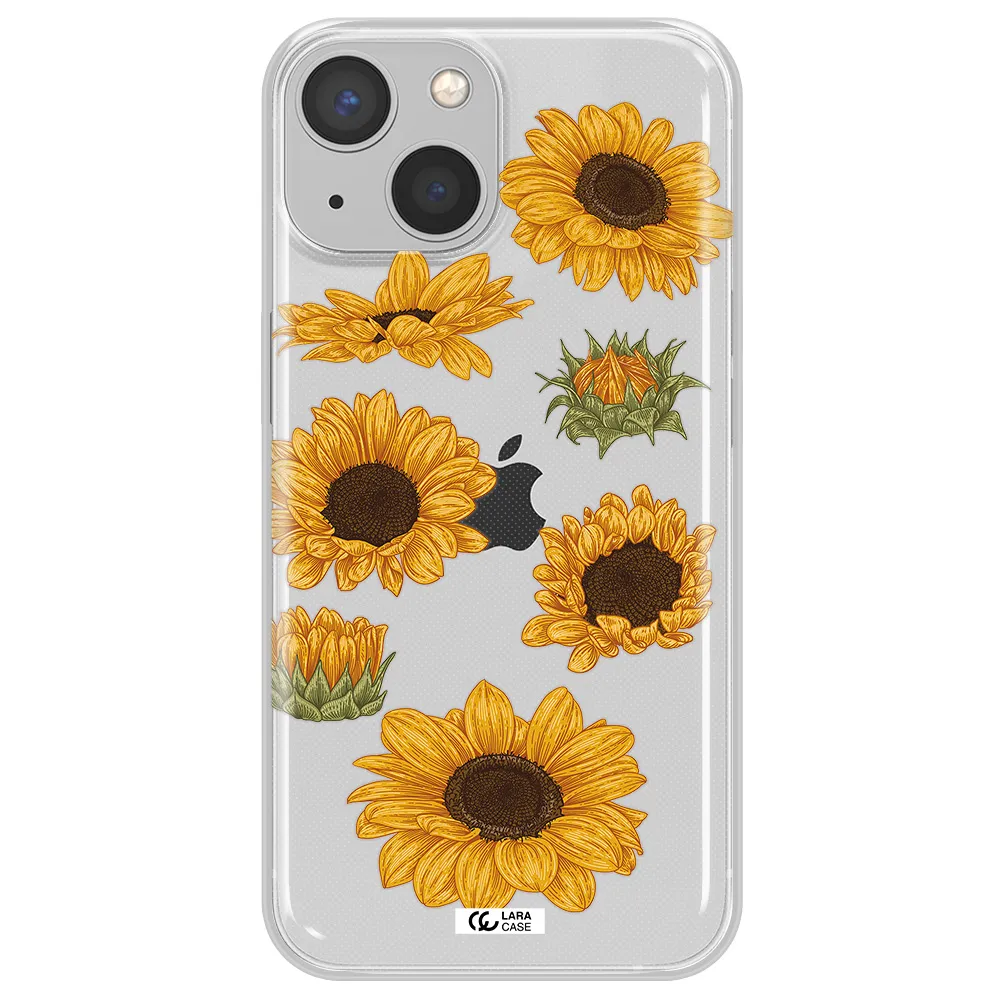 Sunflower Apple iPhone 13 mini Clear TPU Case