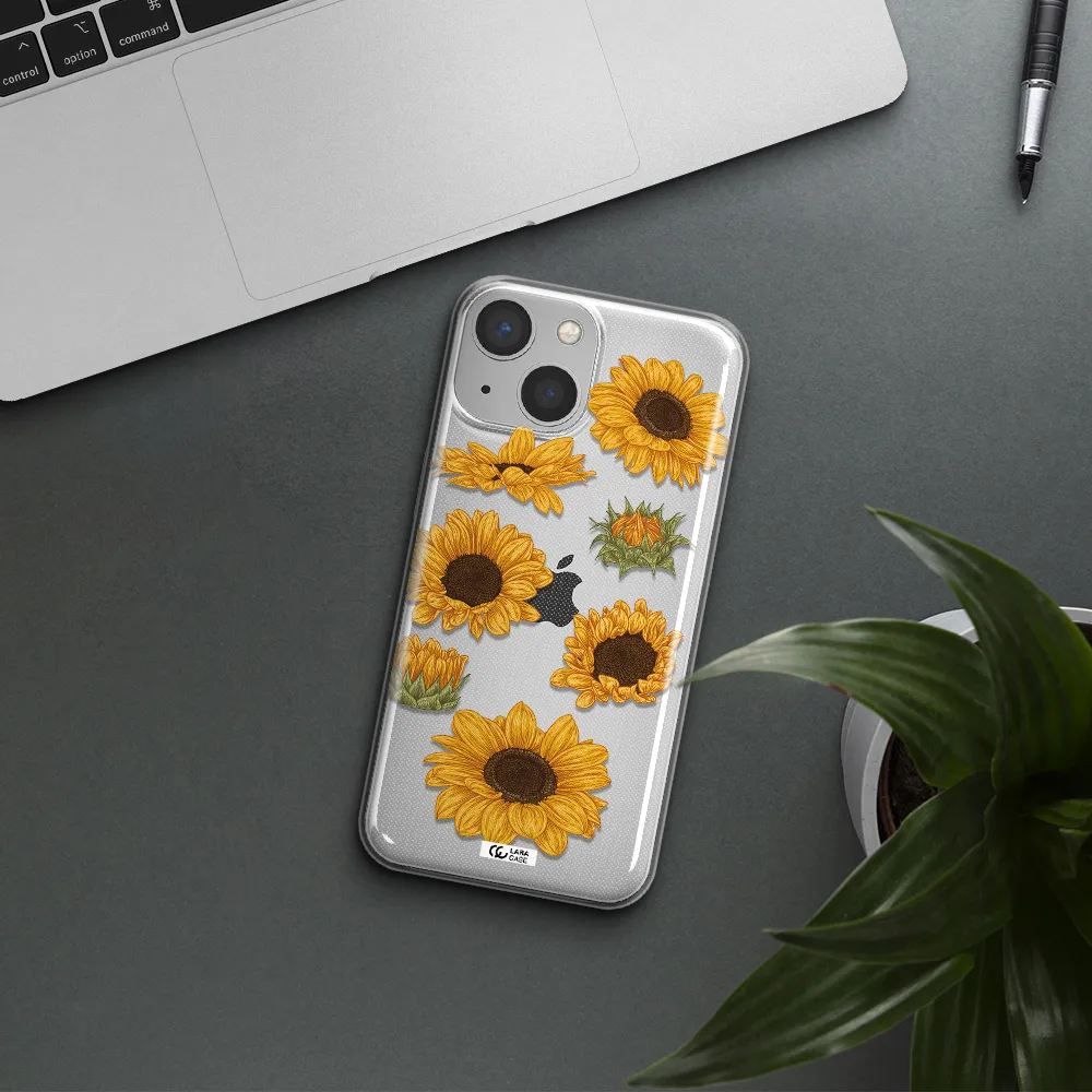 Sunflower Apple iPhone 13 mini Clear TPU Case
