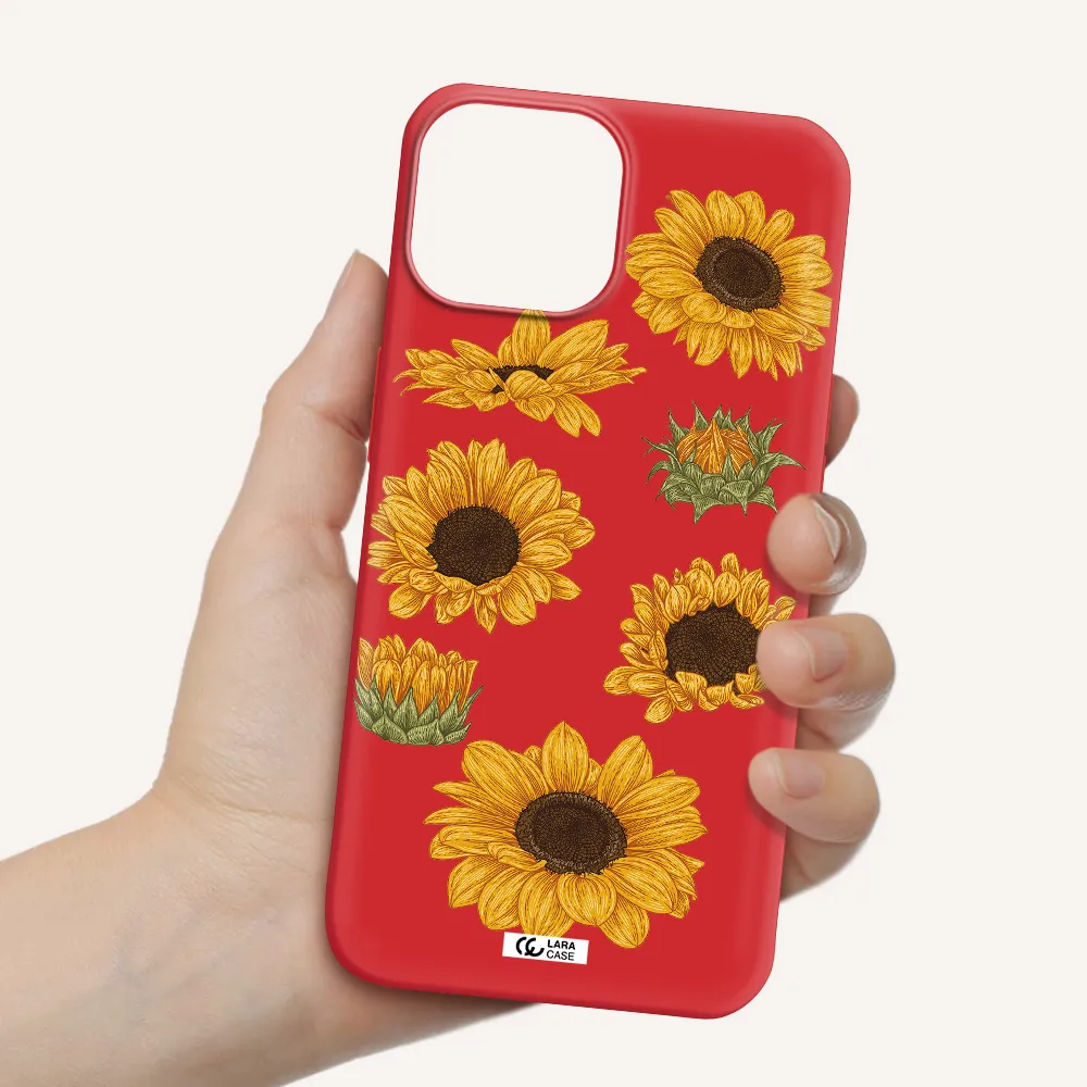 Sunflower Apple iPhone 13 mini Silicone Imperial Red Case