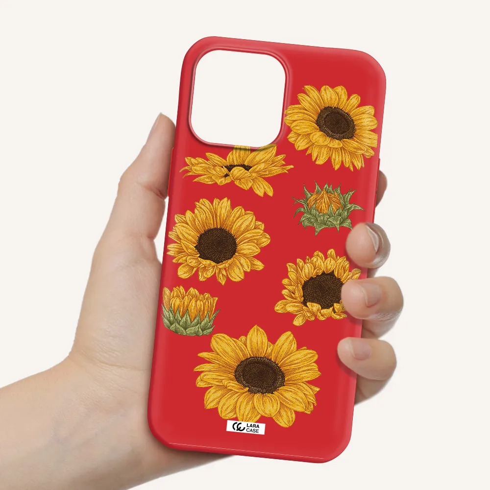 Sunflower Apple iPhone 13 Pro Max Silicone Imperial Red Case