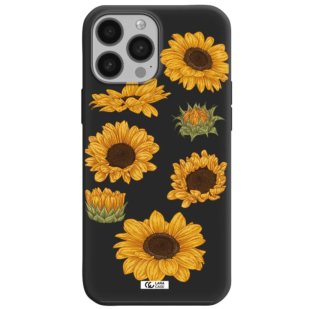 Sunflower Apple iPhone 13 Pro Silicone black Case