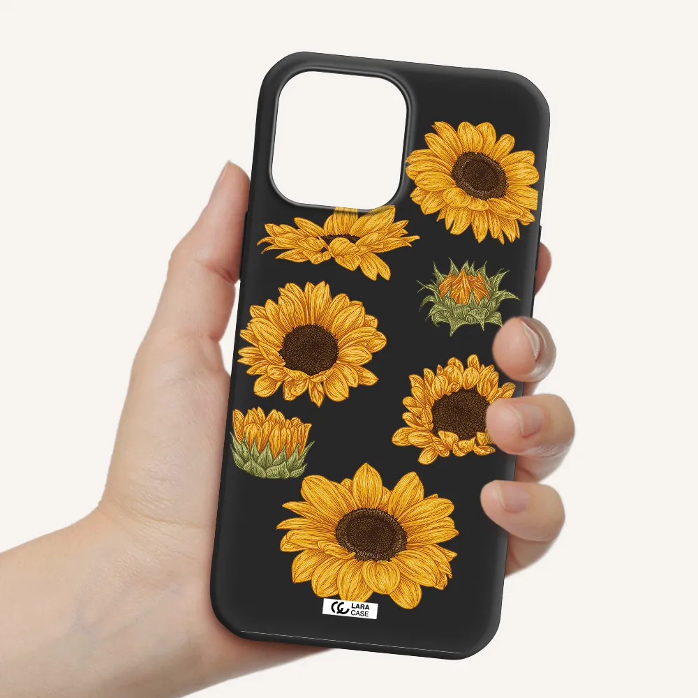 Sunflower Apple iPhone 13 Pro Silicone black Case