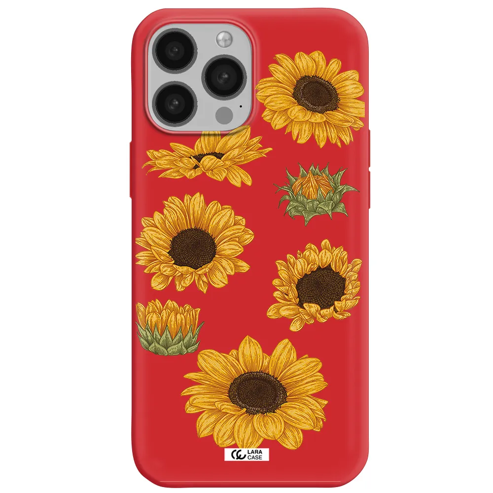 Sunflower Apple iPhone 13 Pro Silicone Imperial Red Case