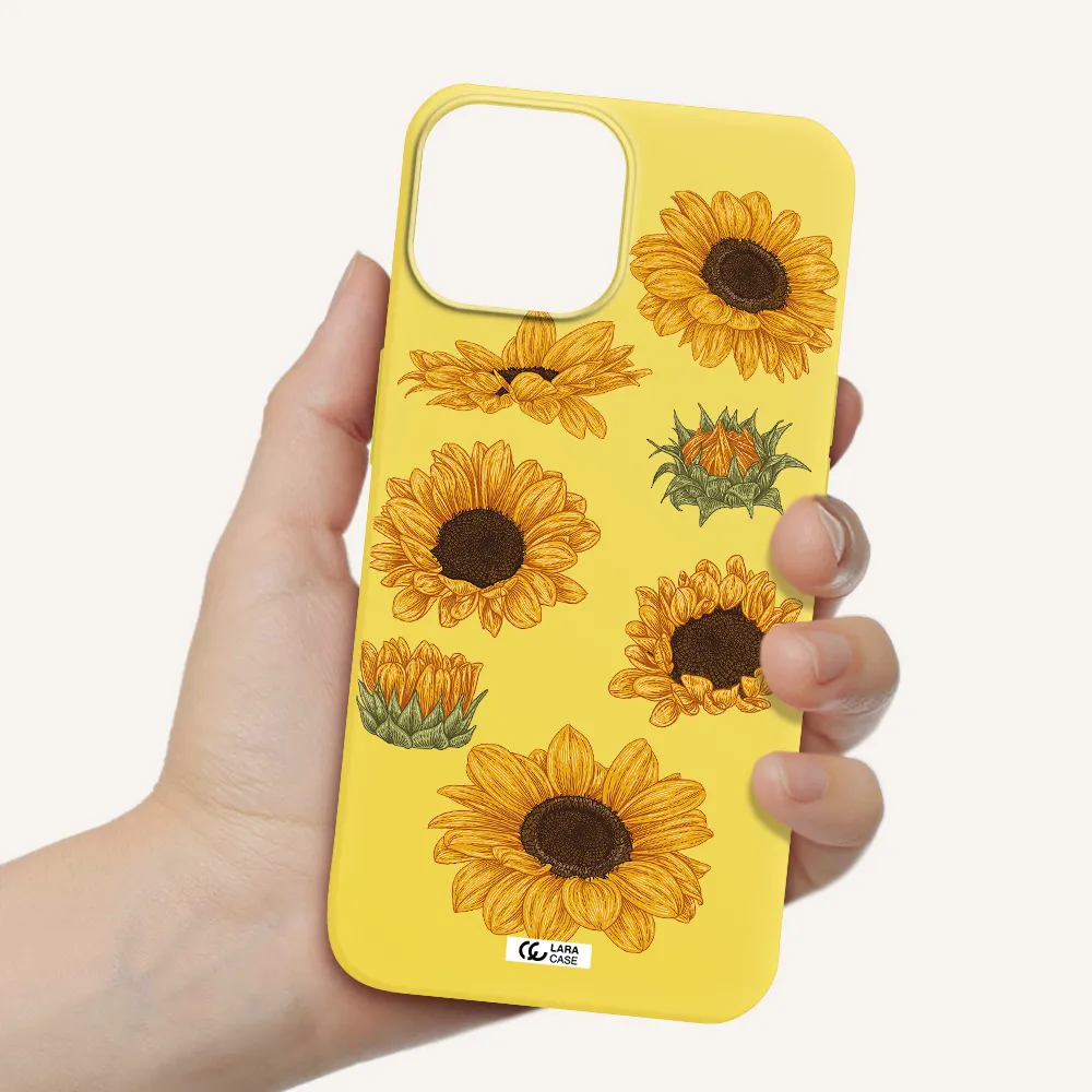 Sunflower Apple iPhone 13 Silicone canary yellow Case